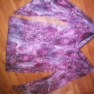 Purple silver maroon peacock python boho dress 2x